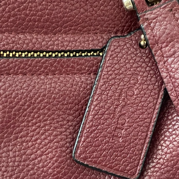 Coach Dark Red Leather Shoulder Bag - Picture 3 of 5